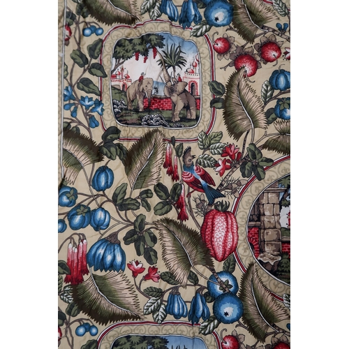 6018 - Clarence House Souvenir D'Afrique curtains, in various sizes, including three 140cm x 74cm, two 144c... 