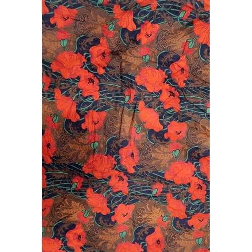 6022 - A pair of Liberty Clementina (poppy) pattern curtains, 260cm x 166cm, together with a Liberty Hera (... 