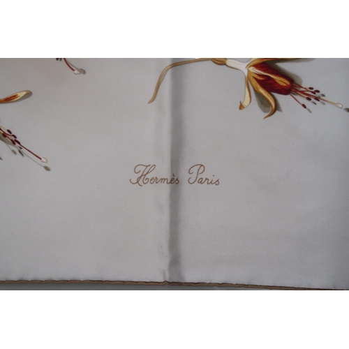 6110 - A Hermes Fleurs de Fuchsia silk scarf, boxed