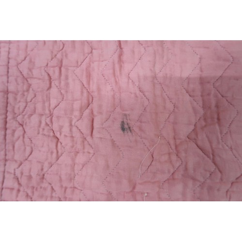 6005 - Two similar 1930s/40s Comfy quilts with central pink paisley diamond with dusky pink surround & ... 