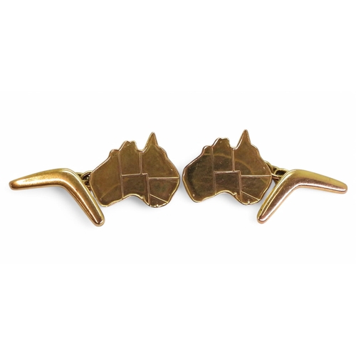 759 - A pair of 9ct gold Australian themed cufflinks, weight 5.5gtms in original box from Angus & Coot... 