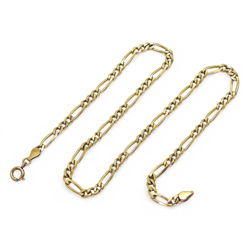 788 - A 9ct gold 46.5cm figaro chain, weight 16.1gms