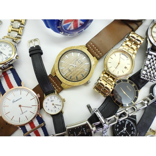 854 - A collection of vintage and modern watches, to include a Sekonda pocket watch, a Speedace Airman, Ro... 