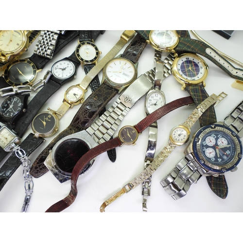 854 - A collection of vintage and modern watches, to include a Sekonda pocket watch, a Speedace Airman, Ro... 