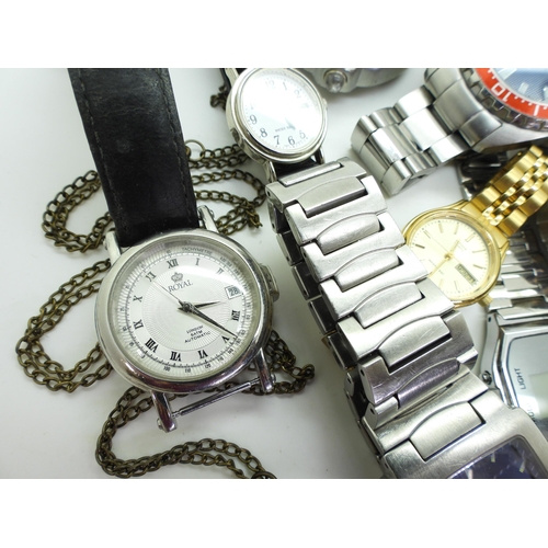 861 - A collection of fashion watches to include;- A silver GemsTV diamond set watch, a citizen Eco Drive,... 