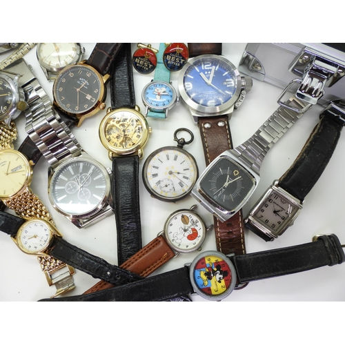 867 - A collection of watches to include;- a Carvel skeleton watch, Helvetia, a continental silver fob wat... 