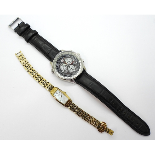 889 - A gents Citizen Eco Drive WR100, together with a gold plated ladies Citizen Eco Drive with a mother ... 