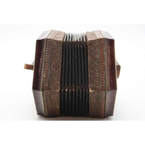 391A - A twenty-one button Anglo-Concertina, with 8 bellows 