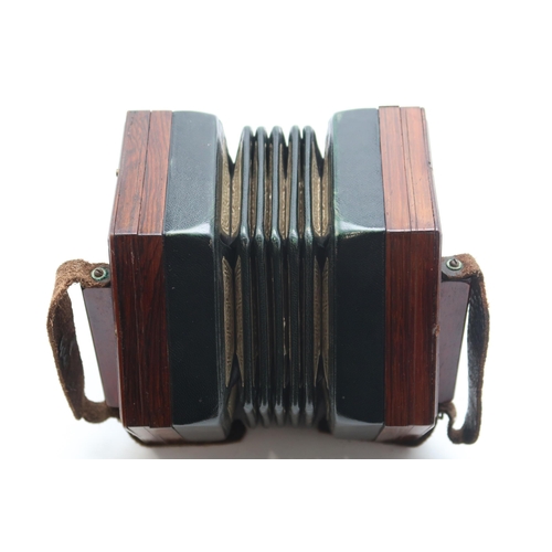 391C - C. WHEATSTONE. forty-six button concertina, serial no. 23736, with fretted ends, 5 leather bellows a... 