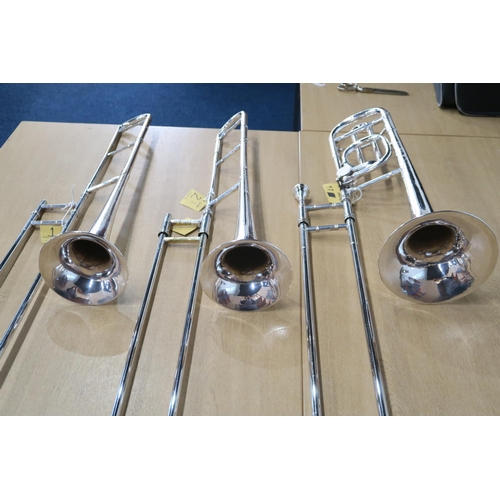 393 - Two Besson & Co Trombones and One Besson Trombone;Besson & Co, no. 13446, c. 1930's with Flo... 