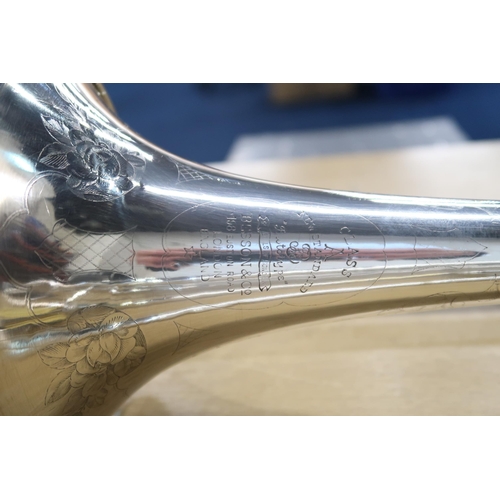 393 - Two Besson & Co Trombones and One Besson Trombone;Besson & Co, no. 13446, c. 1930's with Flo... 