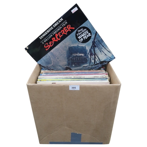 395 - Vinyl LP Records, a box of mostly rock and pop LP records with Live Stiffs, Peter Frampton, Electric... 