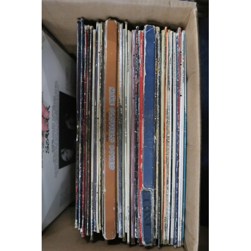 395 - Vinyl LP Records, a box of mostly rock and pop LP records with Live Stiffs, Peter Frampton, Electric... 