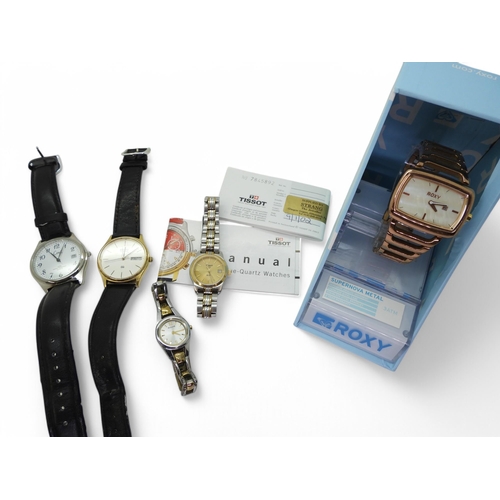 850A - A ladies Tissot PR50 watch with paperwork, together with a Seiko Quartz and other wristwatches