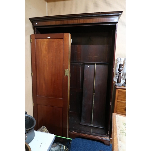 98 - A Victorian mahogany S & H Jewell two door wardrobe (def), 222cm high x 148cm wide x 62cm deep