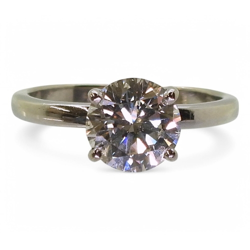 2763 - A SUBSTANTIAL DIAMOND SOLITAIREthe 9ct white gold ring mount is set with a 1.75ct brilliant cut diam... 