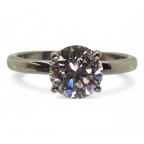 2763 - A SUBSTANTIAL DIAMOND SOLITAIREthe 9ct white gold ring mount is set with a 1.75ct brilliant cut diam... 