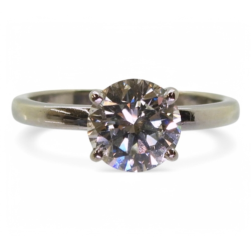 2763 - A SUBSTANTIAL DIAMOND SOLITAIREthe 9ct white gold ring mount is set with a 1.75ct brilliant cut diam... 