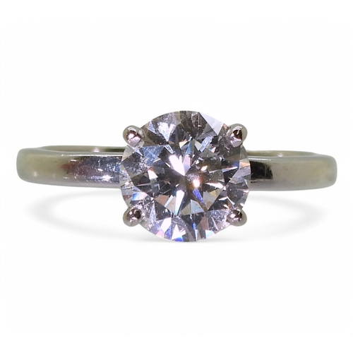 2763 - A SUBSTANTIAL DIAMOND SOLITAIREthe 9ct white gold ring mount is set with a 1.75ct brilliant cut diam... 