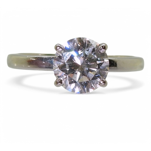 2763 - A SUBSTANTIAL DIAMOND SOLITAIREthe 9ct white gold ring mount is set with a 1.75ct brilliant cut diam... 