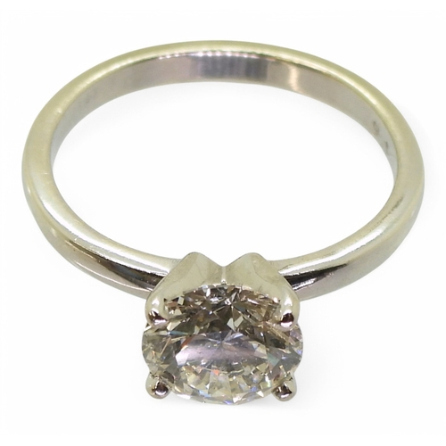 2763 - A SUBSTANTIAL DIAMOND SOLITAIREthe 9ct white gold ring mount is set with a 1.75ct brilliant cut diam... 