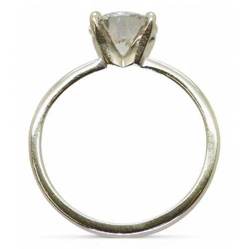 2763 - A SUBSTANTIAL DIAMOND SOLITAIREthe 9ct white gold ring mount is set with a 1.75ct brilliant cut diam... 