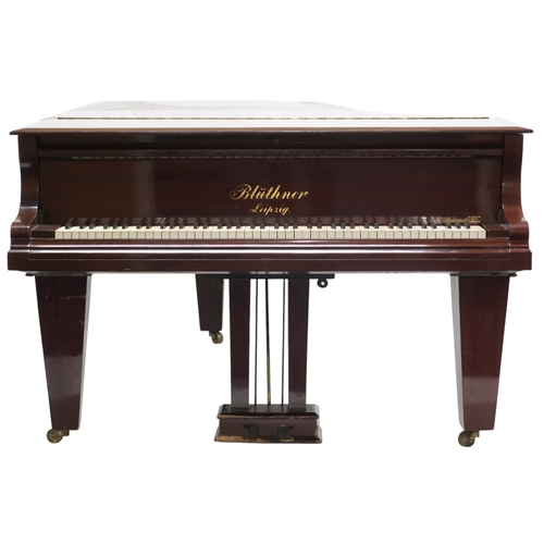 2014 - AN EARLY 20TH CENTURY MAHOGANY CASED J. BLUTHNER, LEIPZIG OVERSTRUNG BABY GRAND PIANOwith accompanyi... 