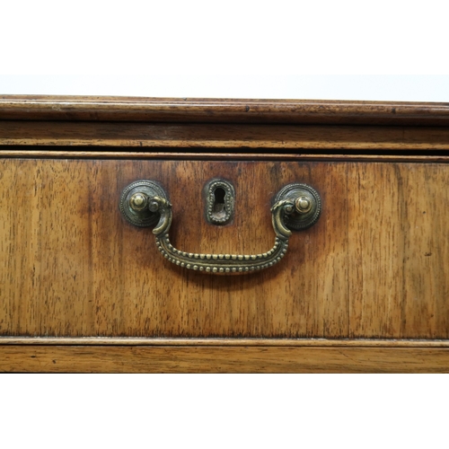 2018 - A 19TH CENTURY WALNUT VENEERED CHEST OF DRAWERS with two short over three long drawers all with... 