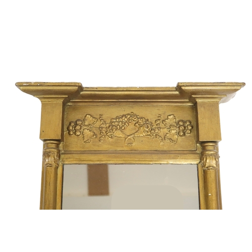 2025 - A 19TH CENTURY GILTWOOD FRAMED PEER MIRROR with moulded cornice over foliate relief over rectan... 