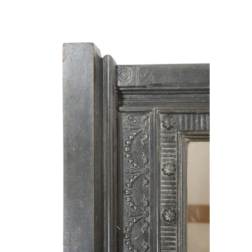 2027 - A 19TH CENTURY CAST IRON  ARCHITECTURAL WALL MIRROR89cm high x 61cm wide