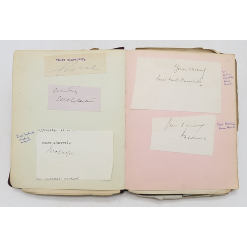 2619 - A SUPERB LATE-19th/EARLY-20th CENTURY AUTOGRAPH ALBUM COMPILED BY THE HON. Mrs. IRMA BAILEY (nee COZ... 