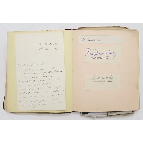 2619 - A SUPERB LATE-19th/EARLY-20th CENTURY AUTOGRAPH ALBUM COMPILED BY THE HON. Mrs. IRMA BAILEY (nee COZ... 
