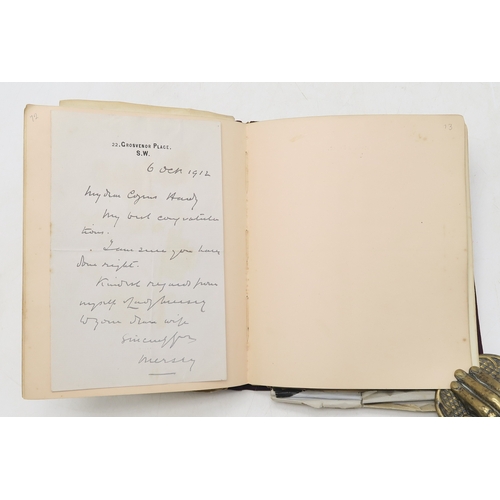 2619 - A SUPERB LATE-19th/EARLY-20th CENTURY AUTOGRAPH ALBUM COMPILED BY THE HON. Mrs. IRMA BAILEY (nee COZ... 
