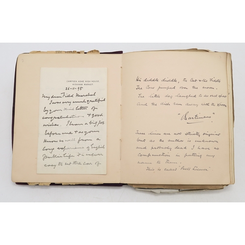 2619 - A SUPERB LATE-19th/EARLY-20th CENTURY AUTOGRAPH ALBUM COMPILED BY THE HON. Mrs. IRMA BAILEY (nee COZ... 