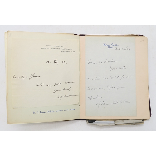 2619 - A SUPERB LATE-19th/EARLY-20th CENTURY AUTOGRAPH ALBUM COMPILED BY THE HON. Mrs. IRMA BAILEY (nee COZ... 