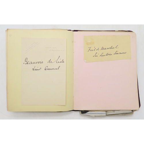 2619 - A SUPERB LATE-19th/EARLY-20th CENTURY AUTOGRAPH ALBUM COMPILED BY THE HON. Mrs. IRMA BAILEY (nee COZ... 
