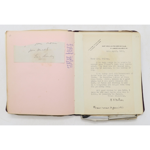 2619 - A SUPERB LATE-19th/EARLY-20th CENTURY AUTOGRAPH ALBUM COMPILED BY THE HON. Mrs. IRMA BAILEY (nee COZ... 
