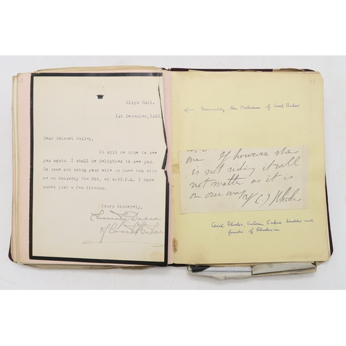 2619 - A SUPERB LATE-19th/EARLY-20th CENTURY AUTOGRAPH ALBUM COMPILED BY THE HON. Mrs. IRMA BAILEY (nee COZ... 