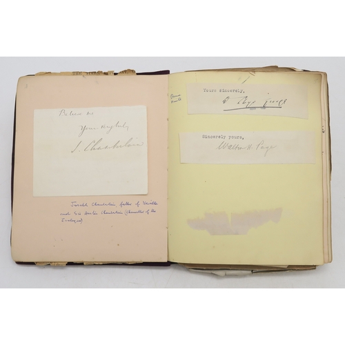 2619 - A SUPERB LATE-19th/EARLY-20th CENTURY AUTOGRAPH ALBUM COMPILED BY THE HON. Mrs. IRMA BAILEY (nee COZ... 