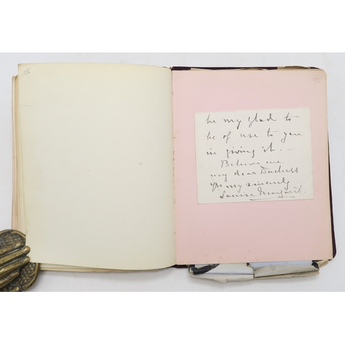 2619 - A SUPERB LATE-19th/EARLY-20th CENTURY AUTOGRAPH ALBUM COMPILED BY THE HON. Mrs. IRMA BAILEY (nee COZ... 