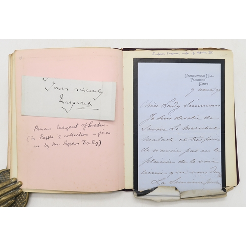2619 - A SUPERB LATE-19th/EARLY-20th CENTURY AUTOGRAPH ALBUM COMPILED BY THE HON. Mrs. IRMA BAILEY (nee COZ... 