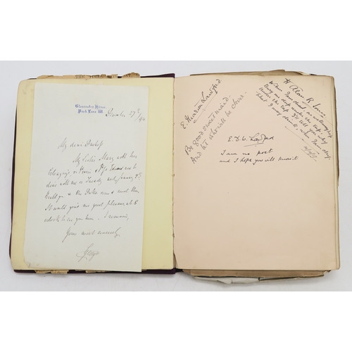 2619 - A SUPERB LATE-19th/EARLY-20th CENTURY AUTOGRAPH ALBUM COMPILED BY THE HON. Mrs. IRMA BAILEY (nee COZ... 