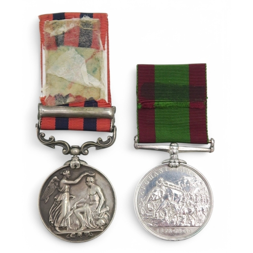 2582 - A VICTORIAN INDIA GENERAL SERVICE MEDALWith Jowaki 1877-8 clasp, awarded to 1436 Sepoy B[...] Singh ... 