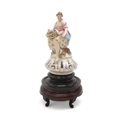 2163 - A LATE 19TH CENTURY MEISSEN PORCELAIN GROUP OF EUROPA AND THE BULLpainted in colours, incised 2697 a... 