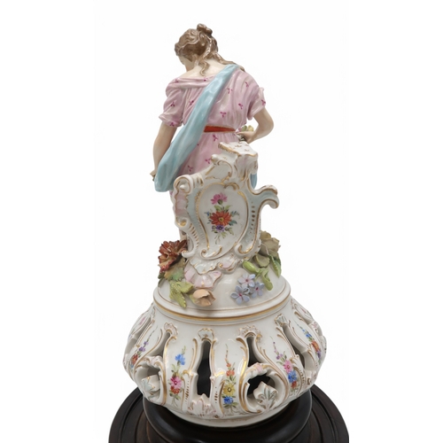 2163 - A LATE 19TH CENTURY MEISSEN PORCELAIN GROUP OF EUROPA AND THE BULLpainted in colours, incised 2697 a... 