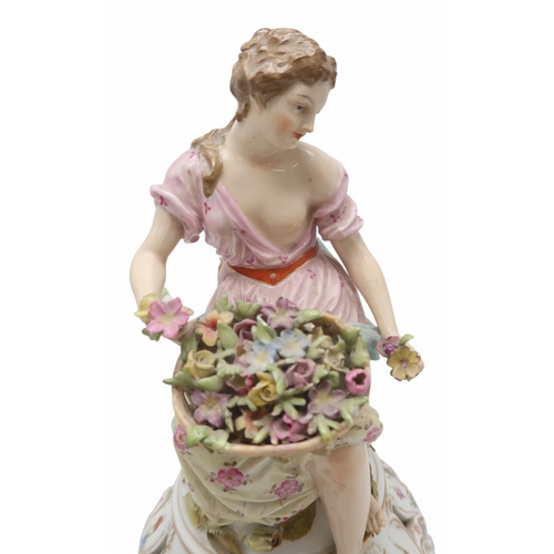 2163 - A LATE 19TH CENTURY MEISSEN PORCELAIN GROUP OF EUROPA AND THE BULLpainted in colours, incised 2697 a... 