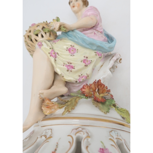 2163 - A LATE 19TH CENTURY MEISSEN PORCELAIN GROUP OF EUROPA AND THE BULLpainted in colours, incised 2697 a... 