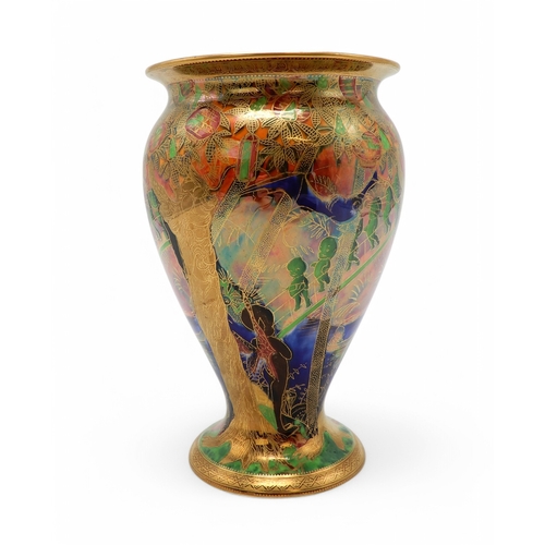 2218 - DAISY MAKEIG-JONES FOR WEDGWOOD - IMPS ON A BRIDGEa Flame Fairyland lustre vase, shape no 2351, Z536... 