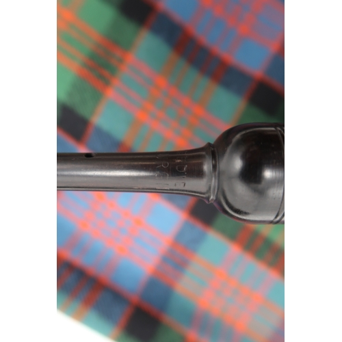 2518 - TWO GOOSE PRACTICE PIPESOne featuring a Macdonald tartan bag cover with a chanter marked J. TWEEDIE ... 