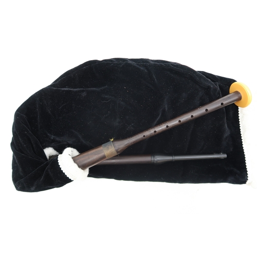 2518 - TWO GOOSE PRACTICE PIPESOne featuring a Macdonald tartan bag cover with a chanter marked J. TWEEDIE ... 